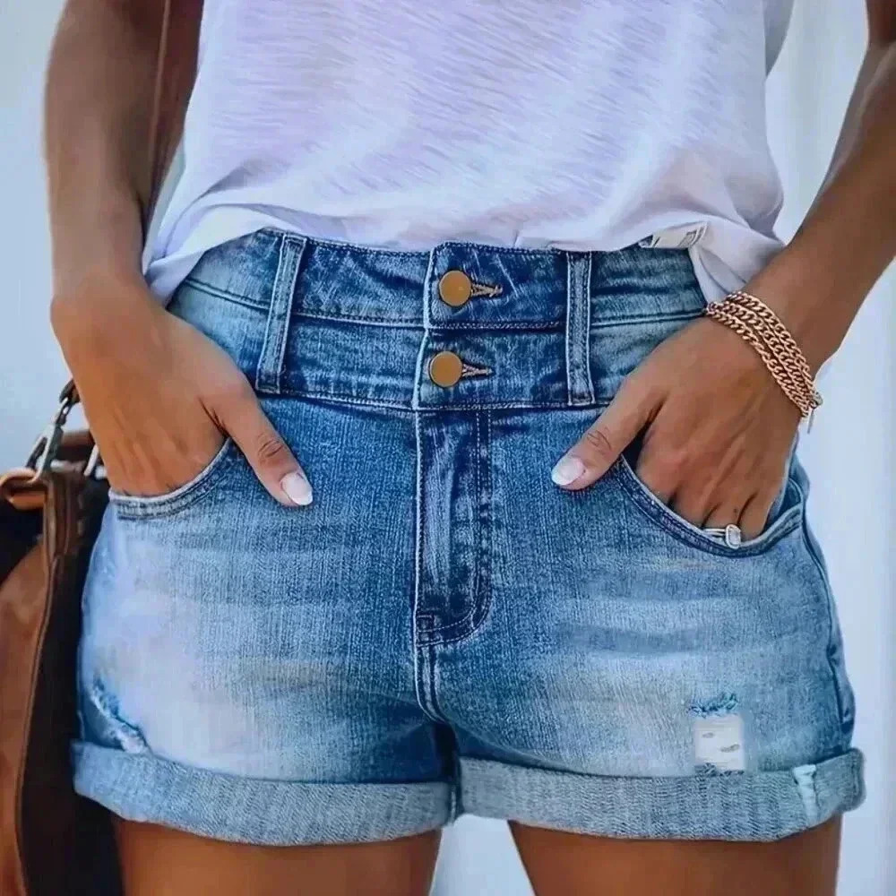Ripped Distressed Denim Shorts